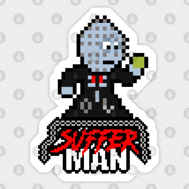 Retro 8-Bit horror gaming by Slasher Man! SUFFER MAN! Sticker by WithoutYourHead